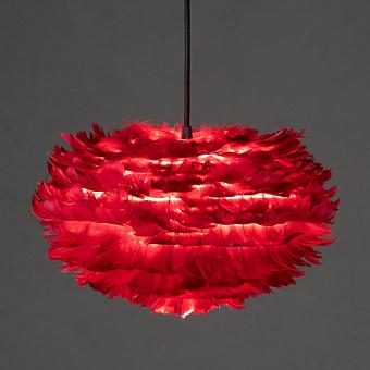 Подвесной светильник Eos Hanging Lamp With Black Cord Rosette Mini перья Red Feathers