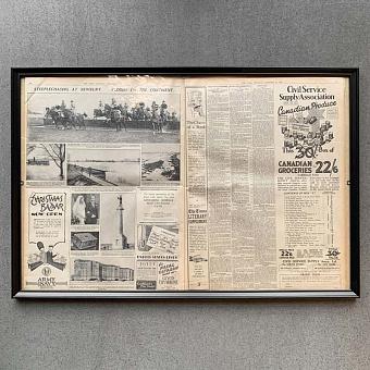 Винтажная газета в раме Vintage Times, Nov 29, 1928