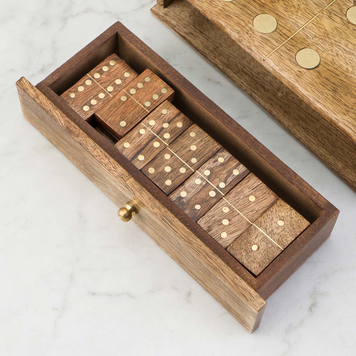 Настольная игра Domino Box Mango Wood And Brass, Chehoma | Home Concept