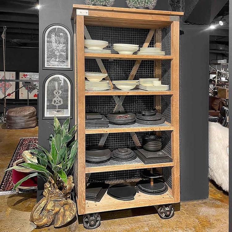 Стеллаж Селвейдж дисконт Salvage Open Grill Bookcase discount