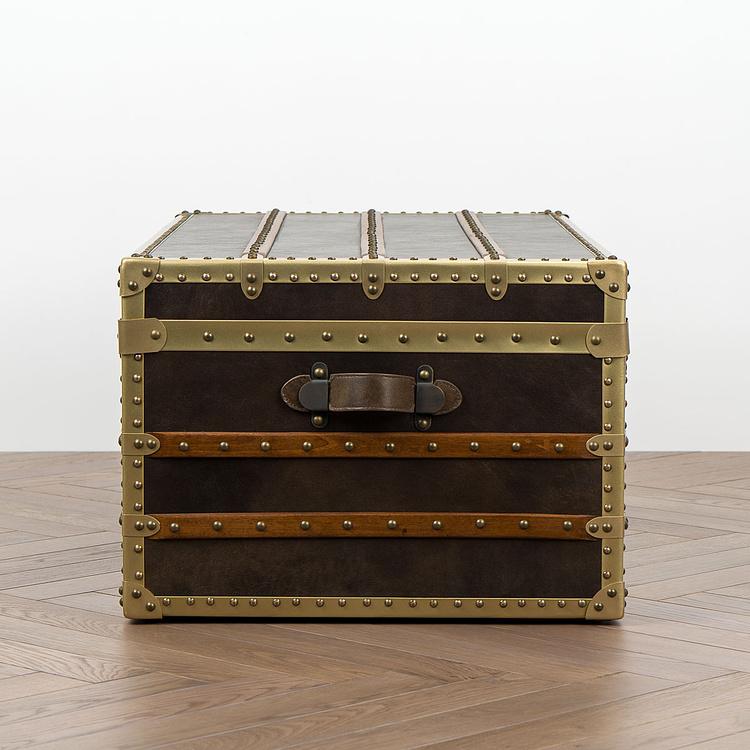 Журнальный стол-сундук Cargo Coffee Table RM натуральная кожа Antique Master - ракурс 4