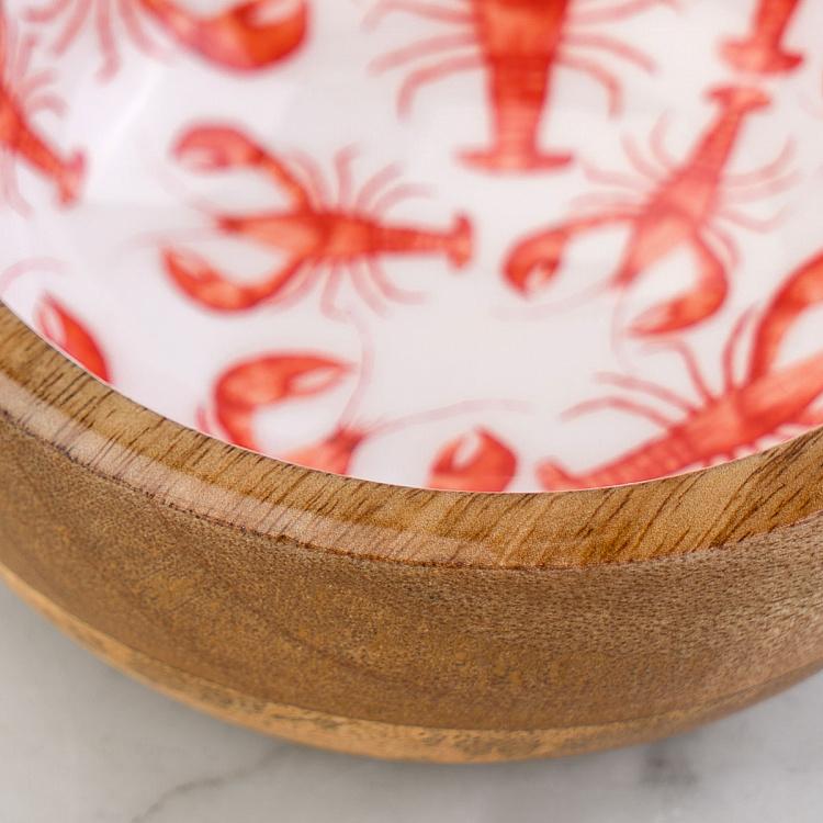 Пиала из дерева манго Лобстеры, S Lobsters Mango Wood Bowl Small