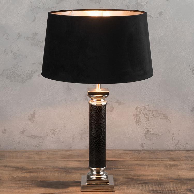 Настольная лампа с абажуром Марвелэс Table Lamp Marvelous Black/Silver