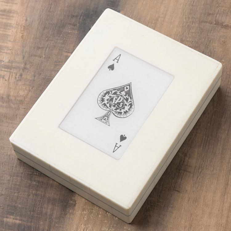 Белая шкатулка с набором из двух колод карт White Card Games Box