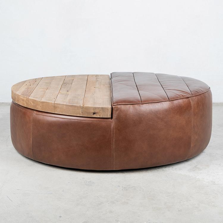 Круглый журнальный стол Шебби, восстановленная древесина Shabby Round Coffee Table, GERT