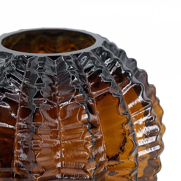 Ваза в форме кактуса цвета янтаря, S Cactus Shape Amber Glass Vase Small