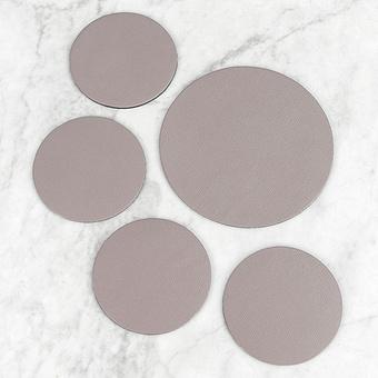 Набор из 5-ти подставок под стаканы Set Of 5 Round Coasters натуральная кожа Smoky