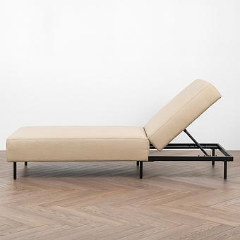 Садовый шезлонг-лежак Chic Lounger, Black акриловая ткань Heather Beige - ракурс 3
