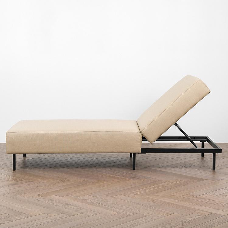 Садовый шезлонг-лежак Chic Lounger, Black акриловая ткань Heather Beige - ракурс 3
