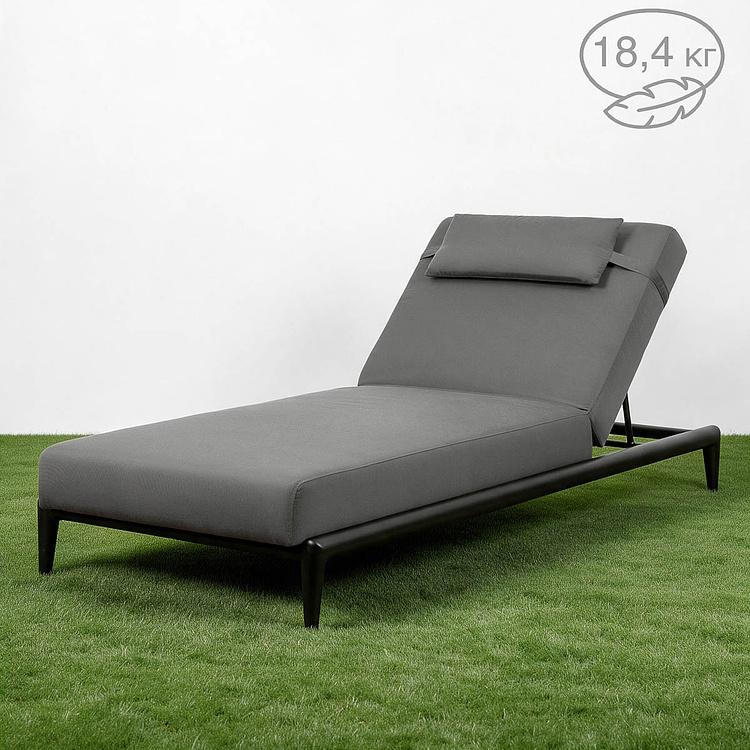 Садовый шезлонг-лежак Dune Lounger, Black акриловая ткань Anthracite Carbon