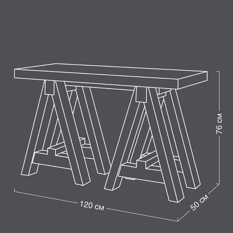 Консольный стол с А-образными ножками без пазов на столешнице 01 Console A-Leg No Grooves