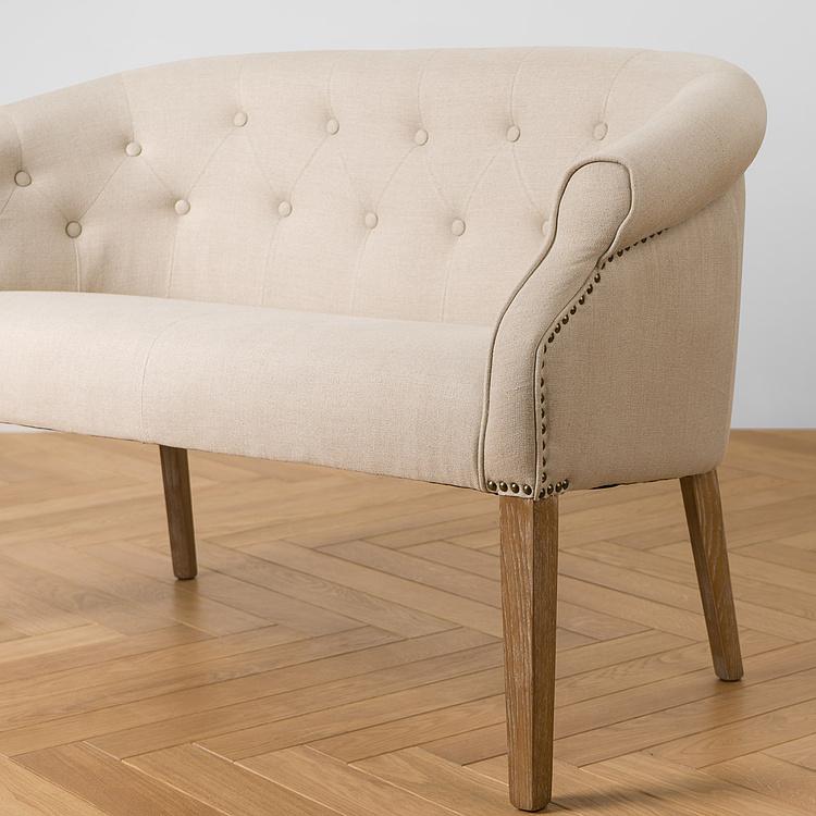 Двухместный льняной диван Маршал, песочные ножки Marshall 2 Seater, Oak Sandwashed Linen