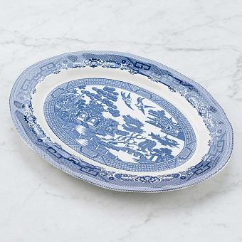 Тарелка Blue Willow Oval Serving Plate Large