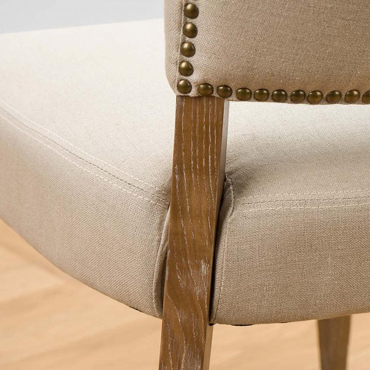 Стул Мами с заклёпками, песочные ножки Mami Dining Chair With Studs, Oak Sandwashed