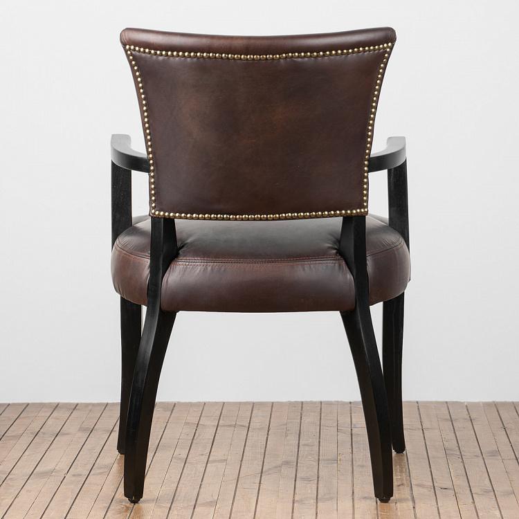 Стул Мими с подлокотниками, чёрные ножки Mimi Dining Chair With Arms, Black Wood