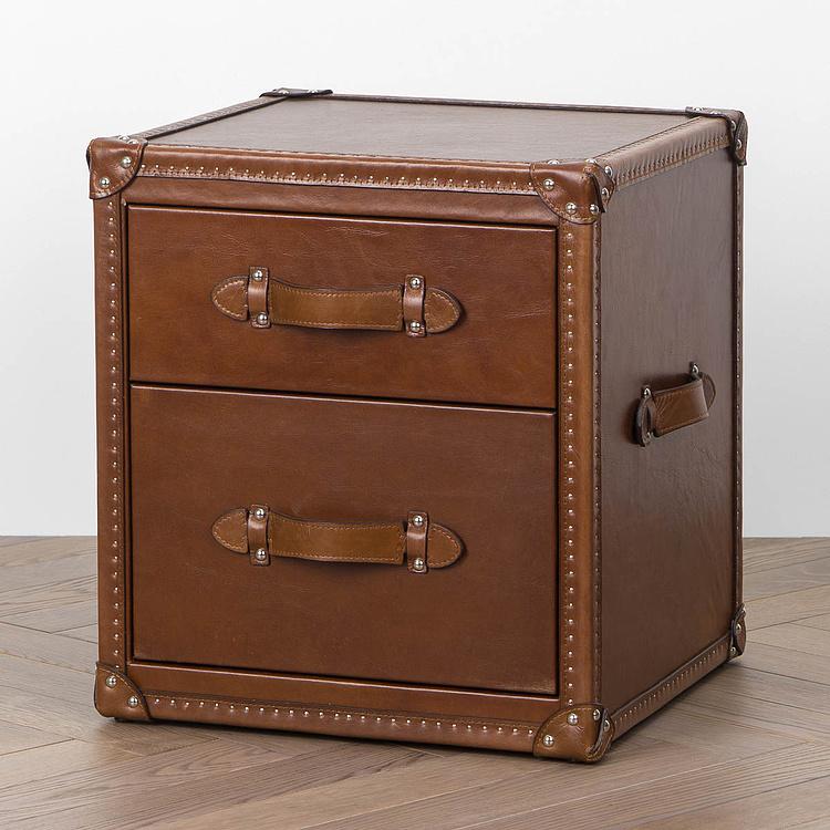 Тумба-сундук Harrison Trunk A натуральная кожа Vector Dark Brown