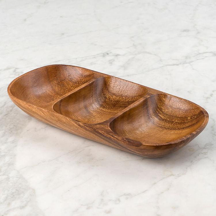 Organic 3 Sections Oval Serving Dish