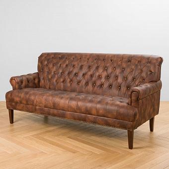 Трёхместный диван Sophie 3 Seater, Oak Dark Brown натуральная кожа Autumn Brown