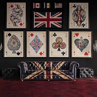 Картина-принт Cards Aces Clubs дуб Black Oak
