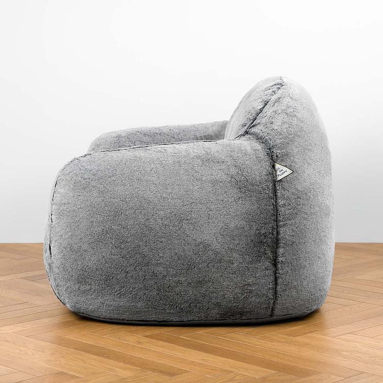Двухместный диван Snug 2 Seater искусственный мех Grizzly Grey - ракурс 3
