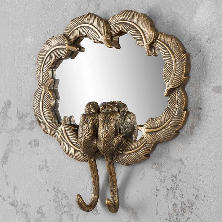Mirror With Feathers And Monkeys
