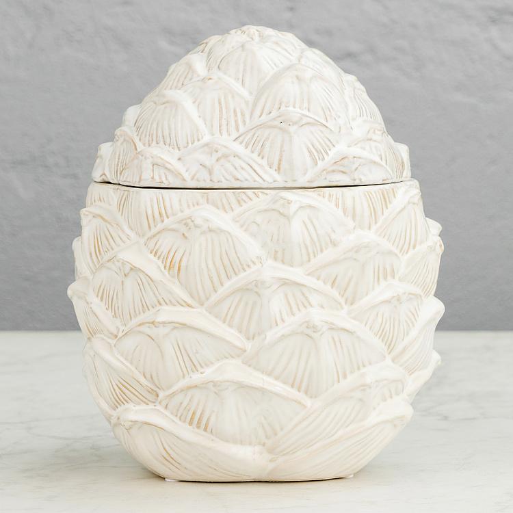 Ёмкость для хранения Сосновая шишка Pine Cone Box White Large