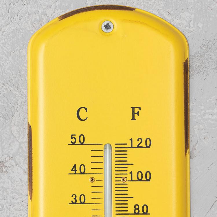 Жёлтый настенный термометр Wall Thermometer In Yellow Metal
