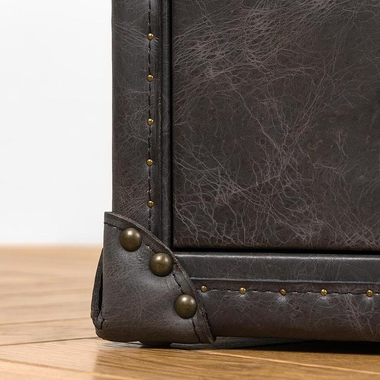 Тумба-сундук Navigator Side Table D натуральная кожа Antique Ebony - ракурс 9