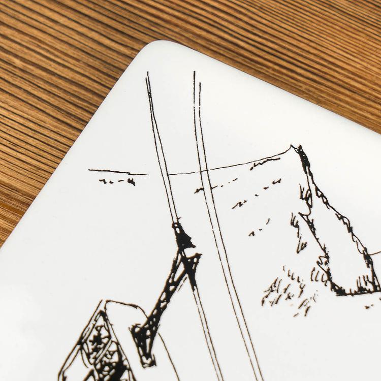 Набор из трёх тарелок Горнолыжное путешествие Set Of 3 Ski Trip Square Plates