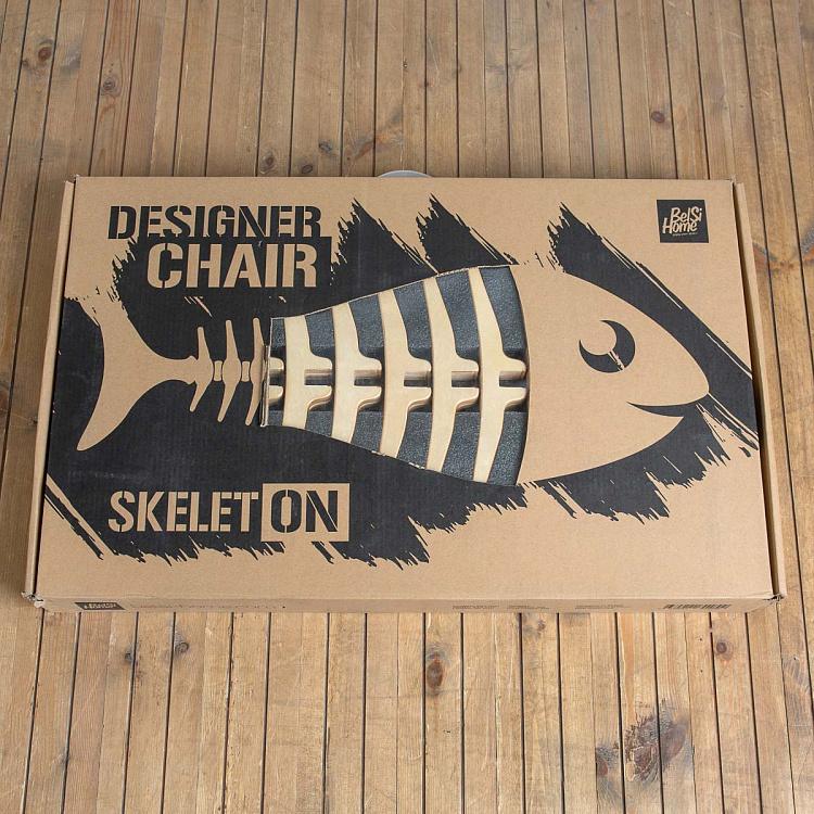 Бежевый стул Скелетон Skeleton Chair Natural/Black