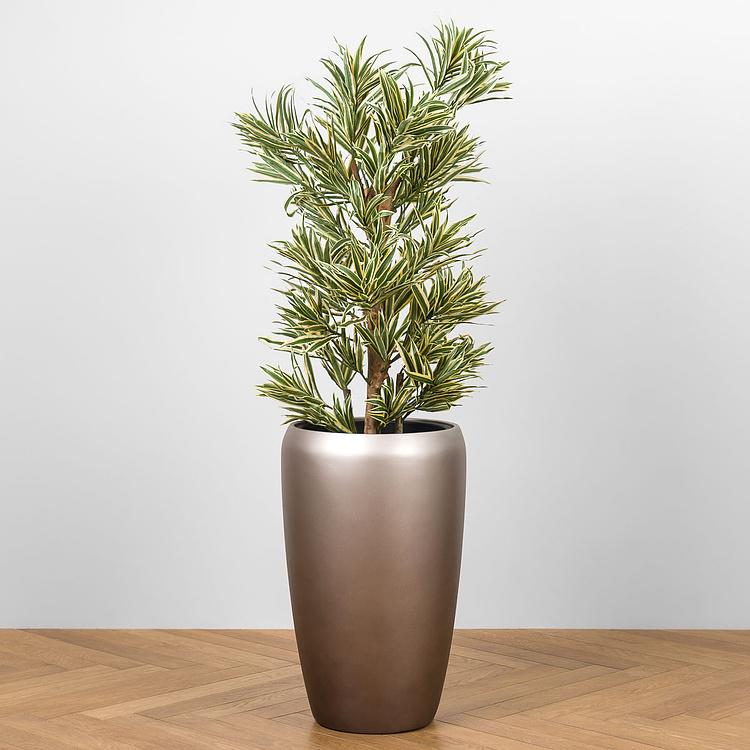 Кашпо Effectory Metal Tall Pot Dark Silver Large - ракурс 7