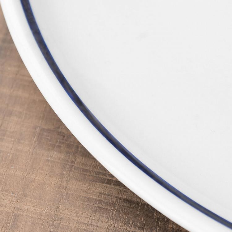 Круглая тарелка для пиццы Синяя полоска Filo Blue Round Pizza Plate