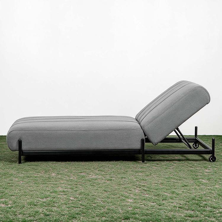 Садовый шезлонг-лежак Luna Lounger, Black акриловая ткань Flanelle - ракурс 3