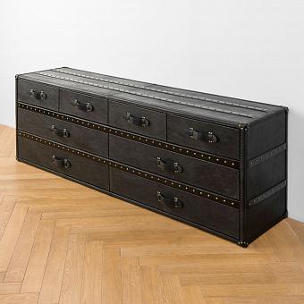 Комод-сундук Traveller Sideboard, Black Wood RM натуральная кожа Old Kaprys