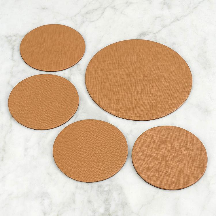 Набор из пяти круглых подставок под стаканы и чайник Set Of 5 Round Coasters