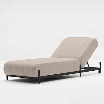 Садовый шезлонг-лежак Luna Lounger, Black акриловая ткань Light Stone