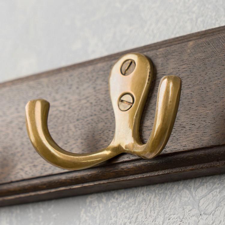 Настенная вешалка Капитан с латунными крючками Captain Wall Coat Rack 2 Brass Double Hooks