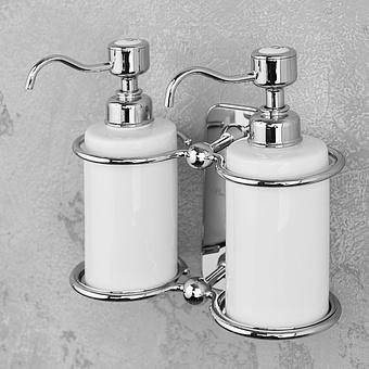 Двойной дозатор для мыла Double Soap Dispenser Chrome