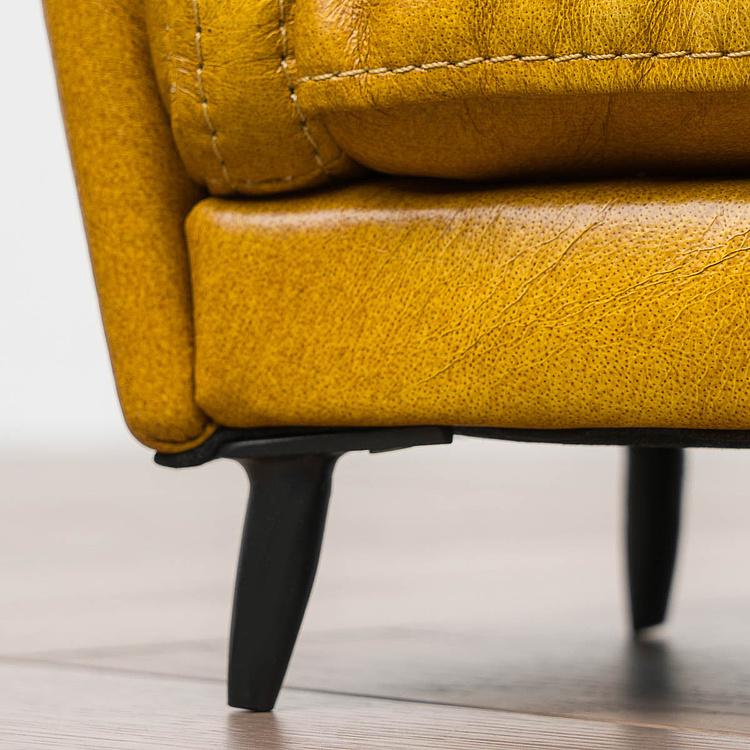 Декоративный мини-диван Mini Dublin 3 Seater RM натуральная кожа Yellow Andalusia - ракурс 7