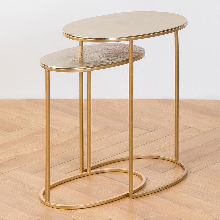 Набор из двух журнальных столиков золотистого цвета Set Of 2 Side Tables Gold