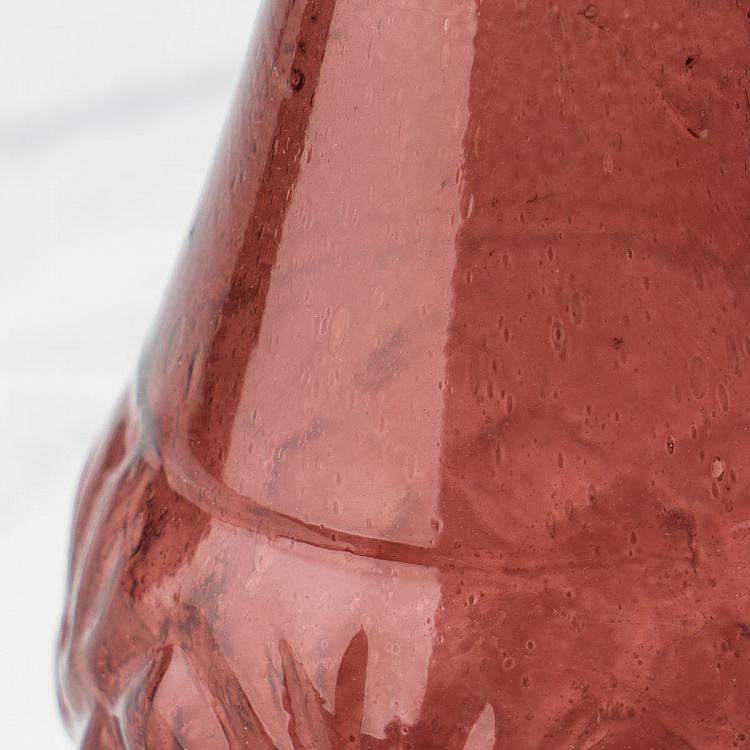 Узкая бордовая ваза из переработанного стекла Narrow Recycled Glass Vase Burgundy