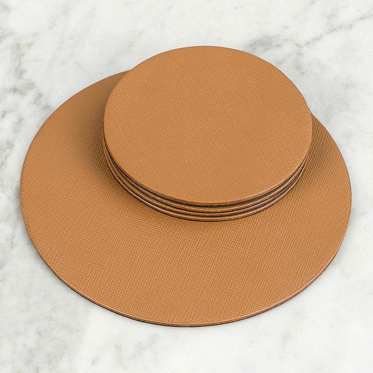 Набор из пяти круглых подставок под стаканы и чайник Set Of 5 Round Coasters