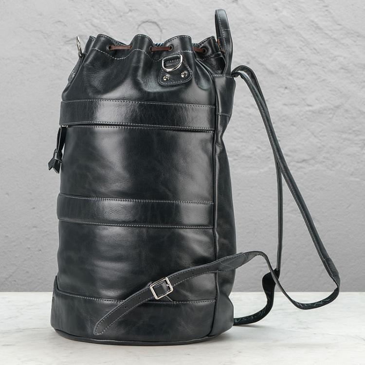 Серый кожаный мужской рюкзак P39 в виде боксёрской груши P39 Backpack, Gray