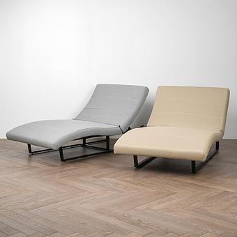 Садовый шезлонг-лежак Wave Lounger, Black акриловая ткань Heather Beige - ракурс 8