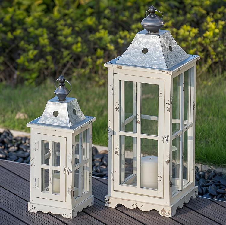 Набор из двух подсвечников-фонарей Эвелин Set Of 2 Enclosed Square Lanterns Evelyn