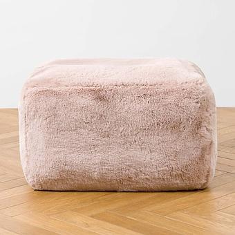 Пуфик Alaska Rectangular Pouf Small искусственный мех Big Bear Pink - ракурс 2