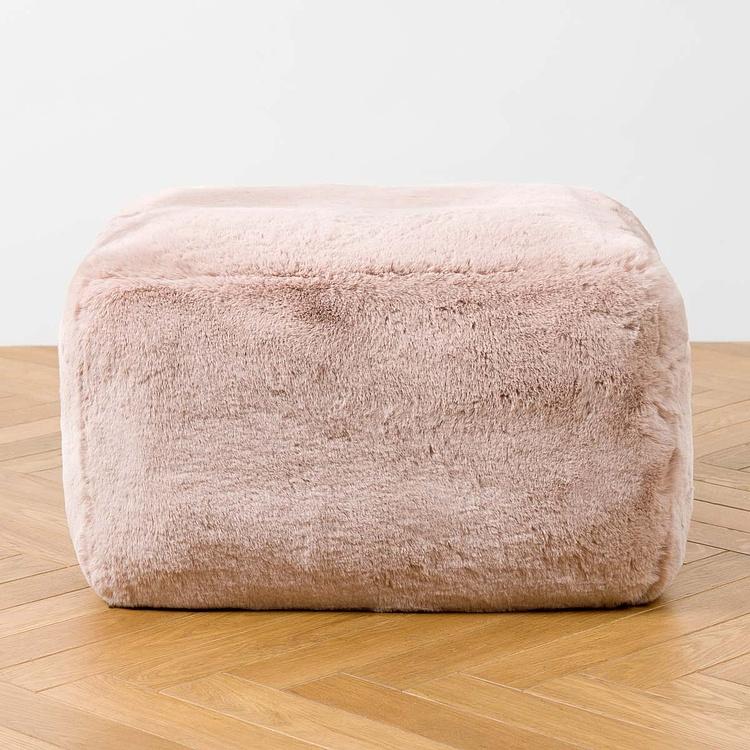 Пуфик Alaska Rectangular Pouf Small искусственный мех Big Bear Pink - ракурс 2