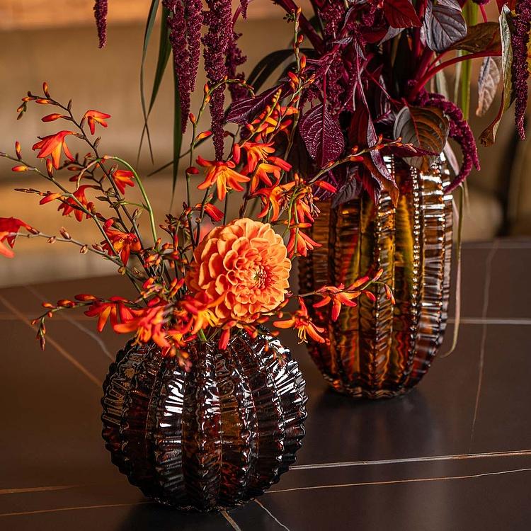 Ваза янтарного цвета Кактус, S Cactus Shape Amber Glass Vase Small