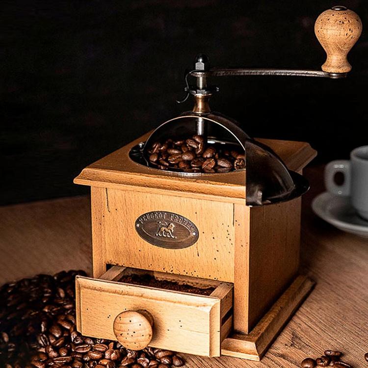 Мельница для кофе Антик, состаренное дерево Antique Coffee Mill Aged Wood
