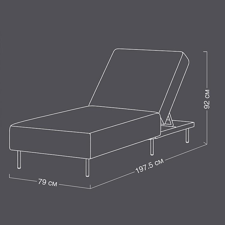 Садовый шезлонг-лежак Chic Lounger, Black акриловая ткань Anthracite Carbon - ракурс 9